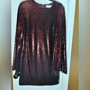 Dress the Population Wine Sequin Gown